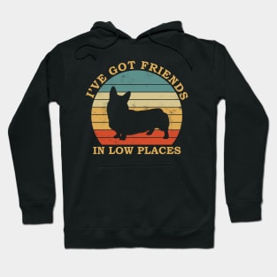 Corgi funny dog saying design  i've got friends in low places Hoodie